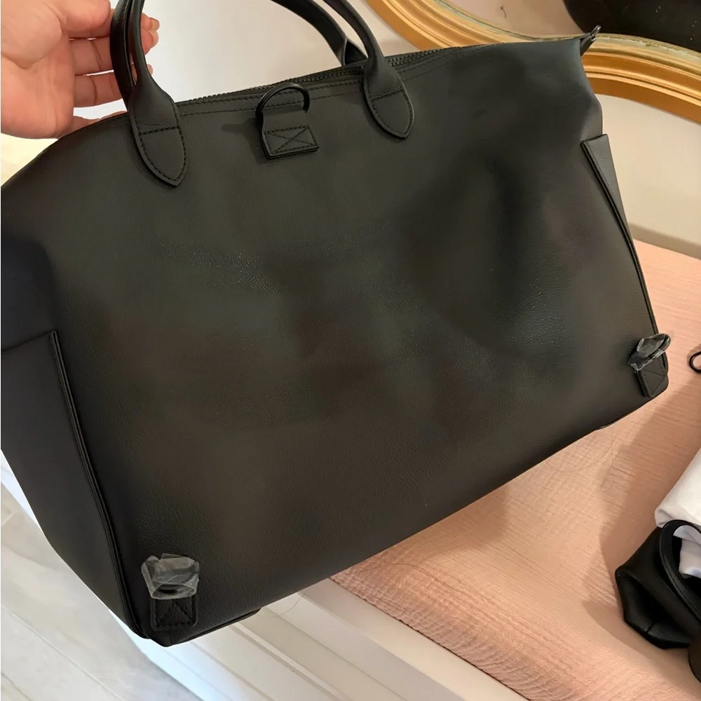 Black Mina Baie diaper bag Full vegan leather